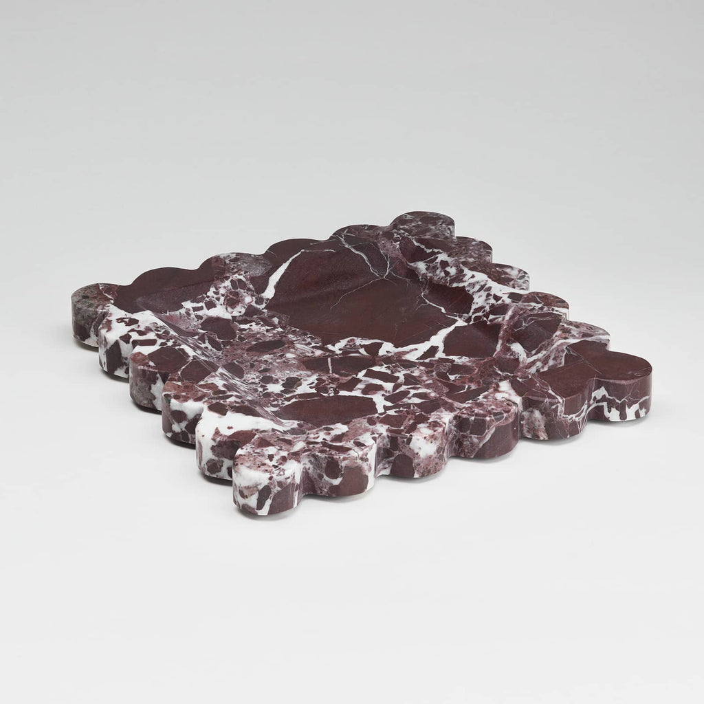 Bordeaux Tray - Maroon Marble